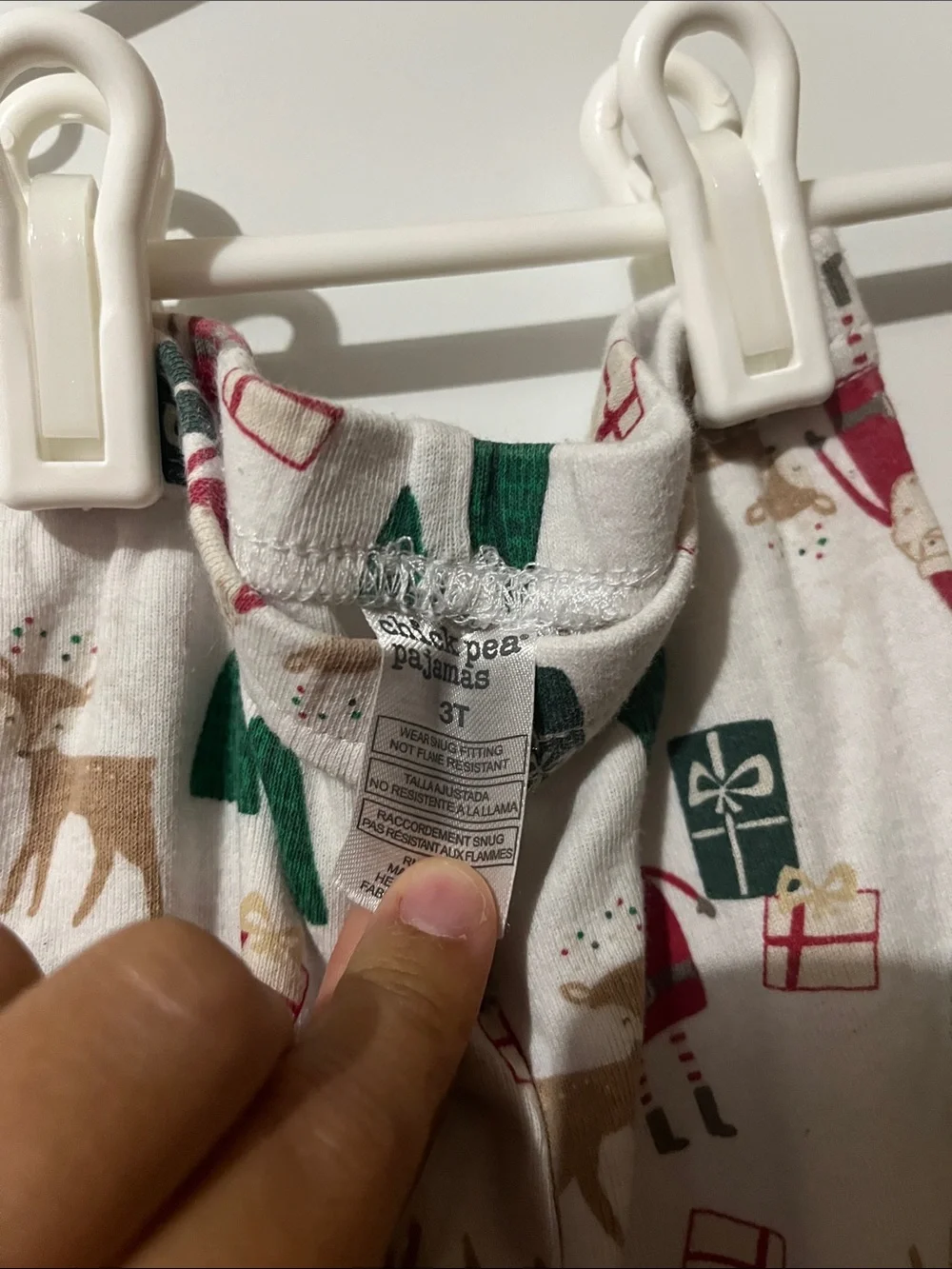 chick pea Kids Holiday Pajama Pants - White, Red & Green